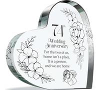 Regalo per il 74° anniversario della peste per marito e moglie, con scritta "Home is a Person", regalo per il 74° anniversario di matrimonio, 100 mm x 100 mm, in acrilico, a forma di cuore, ricordo