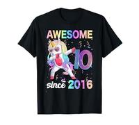 Regalo per Il decimo Compleanno con Unicorno Dabbing Dance 10 Anni Maglietta