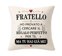 Regalo per il Fratello Fodera per cuscino Regalo di compleanno e di Natale | Fodere per cuscini “Fratello” per Uomini Ragazzi, per il Fratello Maggiore, Medio o Minore, Regalo Divertente