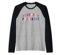 Regalo per Il Futuro Presidente per Ragazzo, Ragazza, Piccolo Capo Maglia con Maniche Raglan