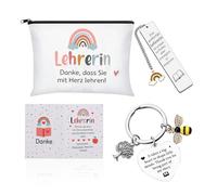 Regalo per insegnanti con cuore - Set regalo da 5 pezzi per insegnanti - regalo per insegnante scuola elementare, regalo di addio, insegnanti, grazie per Natale e giorno del Ringraziamento