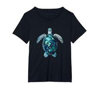 Regalo per la conservazione delle Tartarughe Marine di Save The Turtles Maglietta, Donna Plus-Size, Nero, 3X
