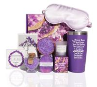 Regalo per la cura di sé da donna, con cristalli viola rilassanti per la cura della spa, con benda per dormire, regalo di compleanno per donne, lei, mamma, amica, moglie, regalo di San Valentino -