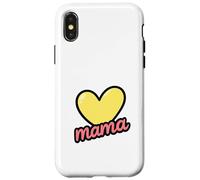 Regalo per la festa della mamma con scritta in inglese "Mama Heart Love Custodia per iPhone X/XS