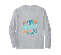 Regalo per la Festa della Mamma con Scritta in Inglese Mama Heart Love Maglia a Manica