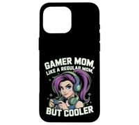 Regalo per la festa della mamma da gioco per la festa della mamma carino capelli viola Gamer Girl Custodia per iPhone 16 Pro Max