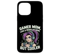 Regalo per la festa della mamma da gioco per la festa della mamma carino capelli viola Gamer Girl Custodia per iPhone 13 Pro Max