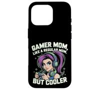 Regalo per la festa della mamma da gioco per la festa della mamma carino capelli viola Gamer Girl Custodia per iPhone 16 Pro