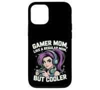 Regalo per la festa della mamma da gioco per la festa della mamma carino capelli viola Gamer Girl Custodia per iPhone 12/12 Pro