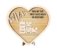 Regalo per la festa della mamma personalizzato, a forma di cuore, nome puzzle, cornice personalizzata, in legno, regalo per la mamma