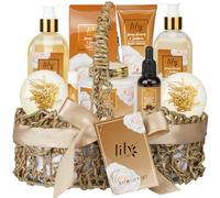 Regalo per la festa della mamma - Set regalo da 10 pezzi per bagno e corpo al miele e mandorle per donne, cestino regalo spa, kit per la cura di sé con bombe da bagno e creme idratanti | Natale