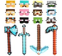 Regalo per la Festa di Compleanno dei Bambini, 16 Pezzi Set Compleanno per Bambini,spada gonfiabile, Bambini per Feste Riempitrici, Feste Maschere, Adatto per festa di compleanno Halloween Natale