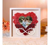 Regalo per la fidanzata, regalo personalizzato per sua moglie, San Valentino, scatola con fiori e ombre, regalo romantico (rosso-2)