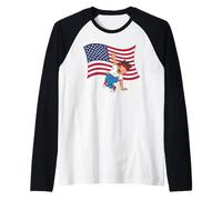 Regalo per la Giornata Nazionale della Danza degli Stati Uniti, per Uomini, Ragazzi, Maglia con Maniche Raglan