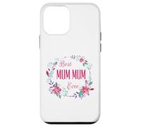 Regalo per la mamma con scritta "Best Mum Ever with Pink Floral Fun Aunt Grandma Mom Gift Custodia per iPhone 12 mini