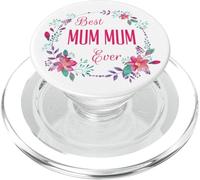 Regalo per la mamma con scritta "Best Mum Ever with Pink Floral Fun Aunt Grandma Mom Gift PopSockets PopGrip per MagSafe