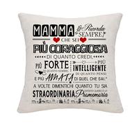 Regalo per la Mamma - Copricuscino 'Ricorda Sempre Tu Sia Straordinaria' da Figlia o Figlio - Miglior Regalo Ispiratore per Compleanno, Festa della Mamma, Natale