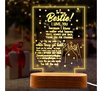 Regalo per la migliore amica, regalo di compleanno, luce notturna in acrilico con parole toccanti, lampada con illusione 3D, luce decorativa per camera da letto, regalo migliore per Natale, San