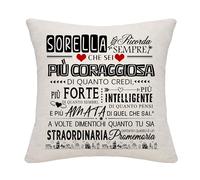 Regalo per la Sorella Ricorda Sempre Tu Sia Straordinaria Copricuscino per la sorella da Sorella o Fratello Migliori Sorelle Grandi Piccole Regalo ispiratore per Compleanno Laurea Natale