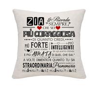 Regalo per la Zia - Copricuscino Ispiratore da Nipote 'Ricorda Sempre Tu Sia Straordinaria' - Miglior Regalo per Compleanno, Festa della Mamma, Natale