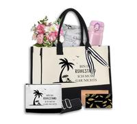Regalo per le pensioni, regalo per donna, pensionato, borsa vintage e borsa cosmetica e biglietto di auguri, con busta e tracolla, bel design per pensionamento, regalo di addio
