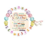 Regalo per l'inizio della scuola Sacchetto regalo per bambine | Braccialetto con unicorno per bambini in età scolare - Contenente portafortuna, biglietto di auguri e confezione regalo | Magico regalo