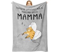 Regalo per Mamma, Coperta Flanella 130×150 cm, Natale, Compleanno, Grigio | Coperta in Flanella Soffice, Ideale per il Relax Quotidiano. Un Regalo Speciale per Natale, Compleanno o Festa della Mamma