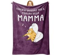 Regalo per Mamma, Coperta Flanella 130×150 cm, Natale, Compleanno, Porpora | Coperta in Flanella Soffice, Ideale per il Relax Quotidiano. Un Regalo Speciale per Natale, Compleanno o Festa della Mamma
