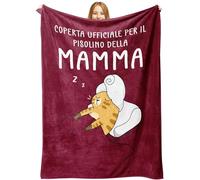 Regalo per Mamma, Coperta Flanella 130×150 cm, Natale, Compleanno, Rosso | Coperta in Flanella Soffice, Ideale per il Relax Quotidiano. Un Regalo Speciale per Natale, Compleanno o Festa della Mamma