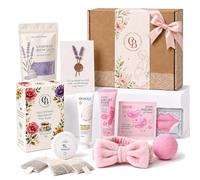Regalo per mamma e neomamma, kit coccole per gravidanza, set regalo per | 10 pezzi Spa Cesta Coccole per Lei - Sali da bagno, tè, maschera per occhi e labbra, crema per le mani