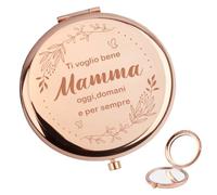 Regalo per Mamma Specchio Compacto Ingranditore x1/x2 | Specchio Trucco Regalo Originali Per Compleanno, San Valentino, Festa della Donna, Regali Natale Donna Festa Della Mamma