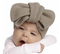 Regalo per neonate, con fiocco lavorato a maglia, 100% cotone, 0-3 m, perfetto per servizi fotografici "Going Home Outfit" (grigio)