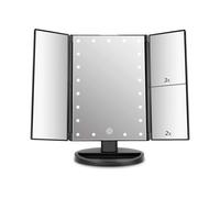 Regalo per occasioni speciali: specchio per il trucco di alta qualità con ingrandimento 3X/2X/1X, specchio da tavolo luminoso con luce LED,