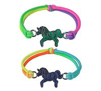Regalo per ragazze con cavalli | 2 pezzi braccialetto dell'umore per bambini | Bracciale per cavalli per ragazze in colori arcobaleno, bracciale dell'umore cambia colore come regalo per ragazze