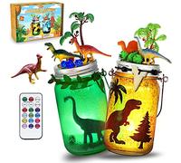 Regalo per Ragazzo, la Maggior Parte dei Giocattoli fai da te con i Dinosauri, Kit di Artigianato con Lanterne per Bambini con 6 mini Dinosauri Realistici, Telecomando, Colori RGB