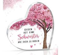 Regalo per sorella, a forma di cuore, in acrilico, decorazione per la casa