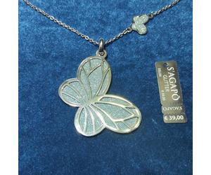 Regalo per sorella collana farfalla glitter blu Sagapo donna SGL04