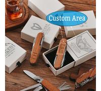 Regalo per testimoni di nozze, coltello a serramanico pratico e pieghevole, coltello da sopravvivenza personalizzato con manico in legno per uomo, coltello svizzero multiuso e pieghevole come regalo p