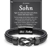Regalo per uomini, braccialetto in pelle per uomo e ragazzo, regalo per figlio, fratello, papà, uomo, regalo per compleanno, festa del papà, anniversario, San Valentino, Natale, Eine Grösse, Pelle