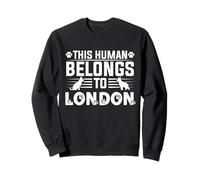 Regalo Personalizzato con Nome del Cane Londra This Human Belongs To a Felpa