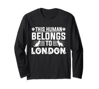 Regalo Personalizzato con Nome del Cane Londra This Human Belongs To a Maglia a Manica