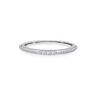 Regalo personalizzato da donna, gioielli in argento sorella, 1,3 mm, semplice a tre pietre dimensioni per moglie popolare, 51.5, Argento sterling, Zirconia cubica