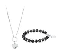 Regalo Personalizzato Donna Set Collana Bracciale Nero Sagapo SHAC1 SHAC3