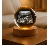 Regalo Personalizzato For Futuri Genitori, Sfera Di Cristallo Personalizzata Con Ecografia Del Bambino Con Luce Notturna, Regalo For Baby Shower, Festa Della Mamma, Foto 3D Incisa Su Cristallo(6cm .3