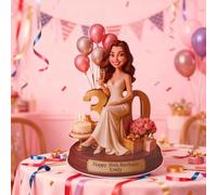 Regalo Personalizzato per Donna Statuetta Personalizzata Targa con Foto Caricatura Personalizzata da Foto Regalo Originale per Compleanno