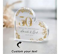 Regalo personalizzato per il 50° anniversario, regalo per il 50° anniversario di matrimonio, targa ricordo per il 50° anniversario di nozze, regalo per il 50° anniversario di nozze in oro per la coppi