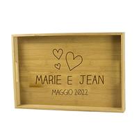 Regalo personalizzato per le taglie: vassoio in bambù personalizzato per coppia