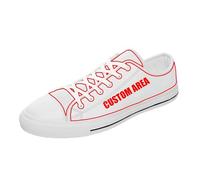 Regalo Personalizzato per Scarpe da Ginnastica Basse in Tela Bianca Fai-da-Te Uomo Donna Adolescente Scarpe Casual per Coppia Color1,36