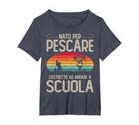 Regalo Pesca Nato per Pescare Costretto ad Andare a Scuola Maglietta