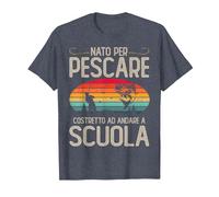 Regalo Pesca Nato per Pescare Costretto ad Andare a Scuola Maglietta